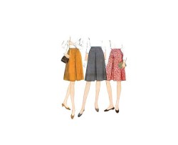 7917 MCCALLS 1965 4 SECTION INSET PLEAT SKIRT EZ PATTERN 12,14,  25 26'' WAIST